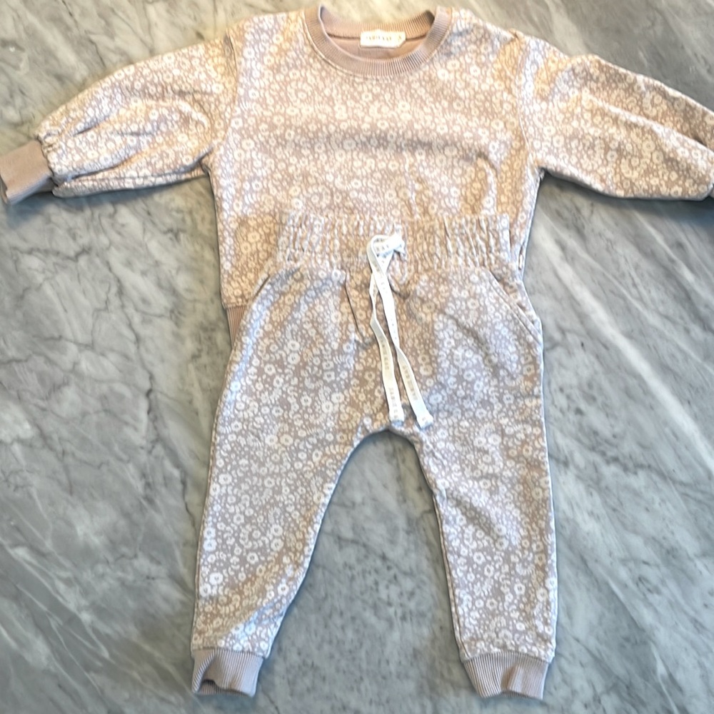 Jamie Kay purple floral sweatsuit